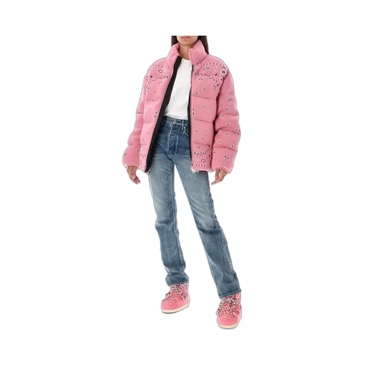 Bandana-Printed Zipped Puffer Jacket