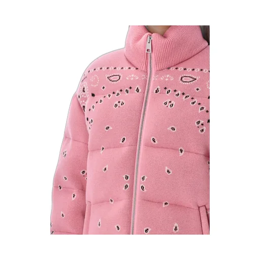 Bandana-Printed Zipped Puffer Jacket