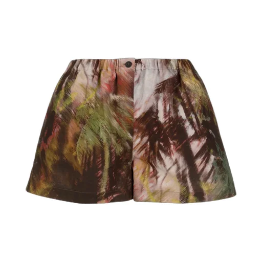 Tropical Printed Flared Shorts