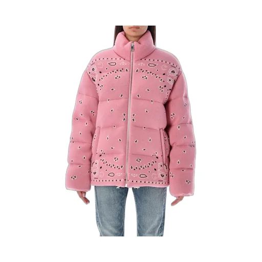 Bandana-Printed Zipped Puffer Jacket