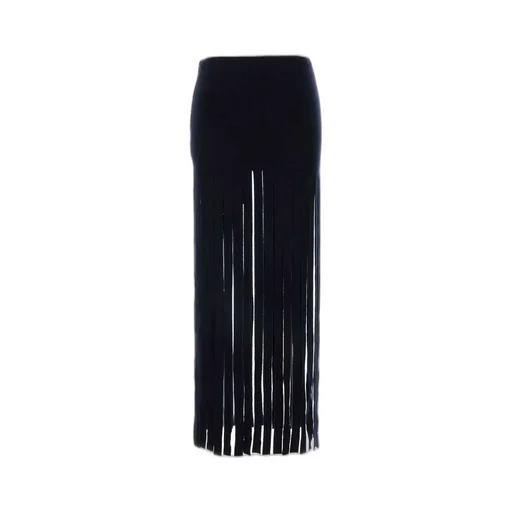 Eclectic Fringed High Waist Skirt