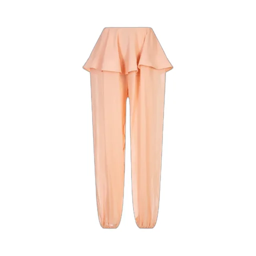 Mid Rise Georgette Peplum Pants