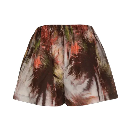 Tropical Printed Flared Shorts