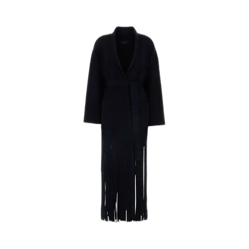 Fringed Edge Belted Coat
