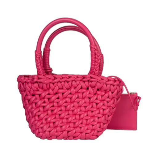 Interwoven-Designed Small Top Handle Bag
