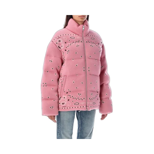 Bandana-Printed Zipped Puffer Jacket