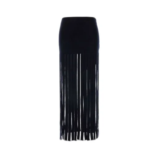 Eclectic Fringed High Waist Skirt