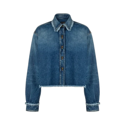 Fringed Cropped Denim Shirt