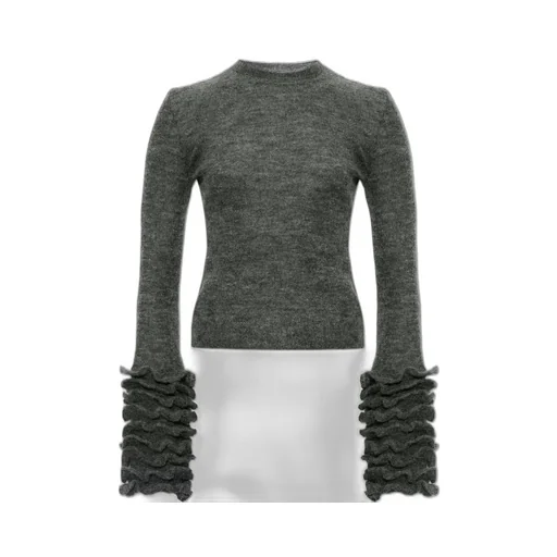 Ruffled Cuff Knitted Jumper