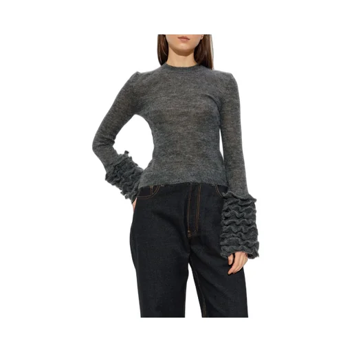 Ruffled Cuff Knitted Jumper