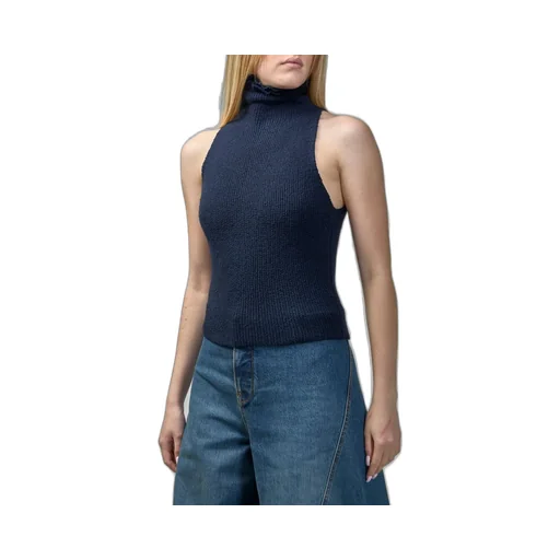 Halter Tweed Knitted Top
