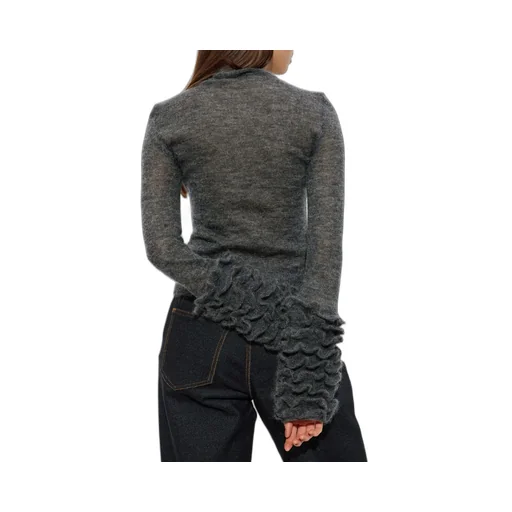 Ruffled Cuff Knitted Jumper