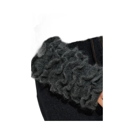 Ruffled Cuff Knitted Jumper