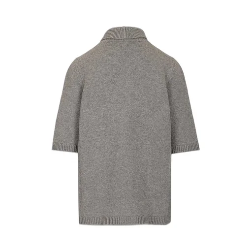 High Neck Ribbed Knit Jumper
