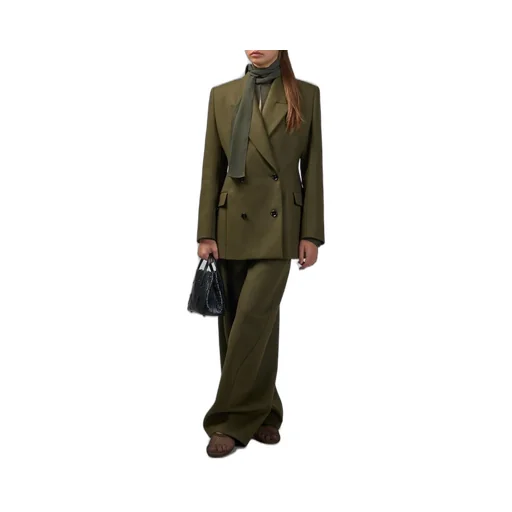 Double-Breasted Cinched Blazer