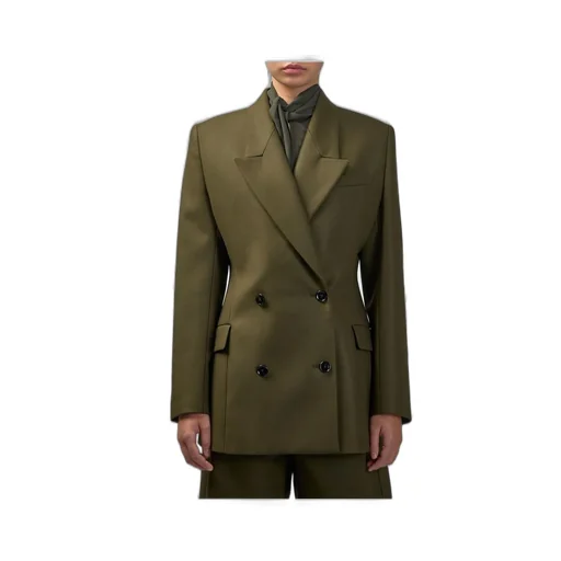 Double-Breasted Cinched Blazer