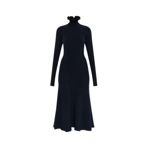 Tweed Knitted High-Neck Dress