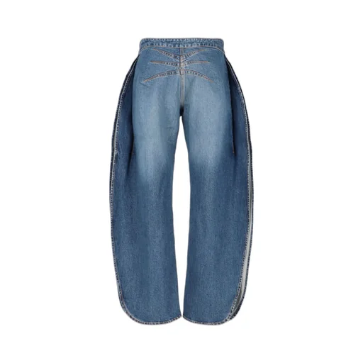 Zip-Fly Wide Leg Jeans