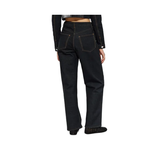 Low-Waisted Knit Denim Pants