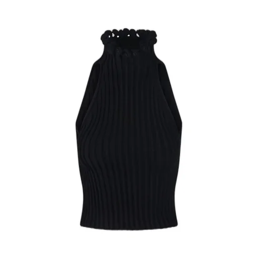 Ribbed Knit Halter Top