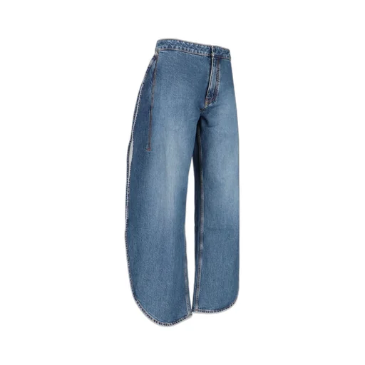 Zip-Fly Wide Leg Jeans