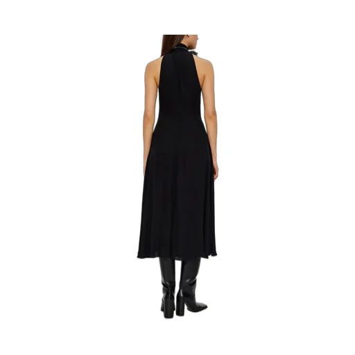 High-Neck Sleeveless Midi Dress