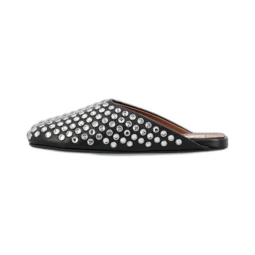 Crystal-Embellished Slip-On Mules