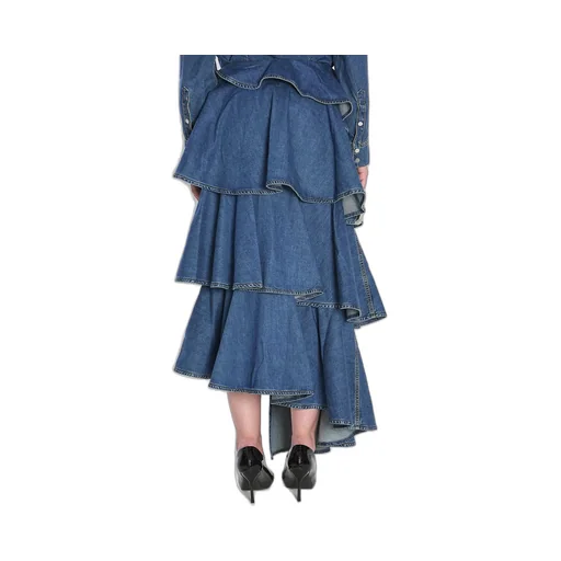 Denim Spiral Skirt