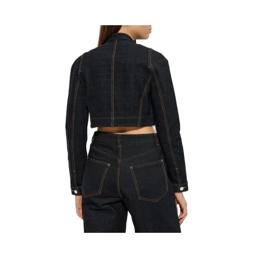 Denim Knit Cropped Jacket
