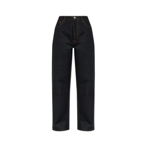 Low-Waisted Knit Denim Pants