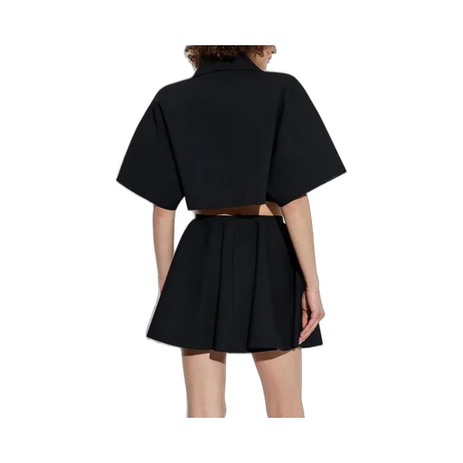 Short-Sleeved Cropped Polo Top