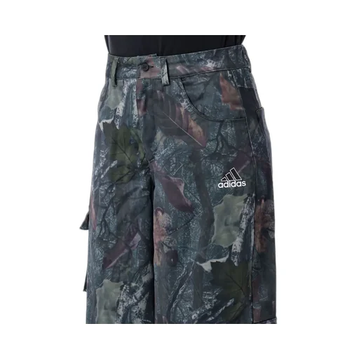 Leaf Camo Print Satin Cargo Pants