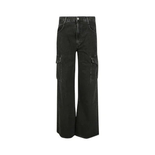 Mid-Rise Buttoned Wide-Leg Jeans