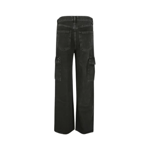 Mid-Rise Buttoned Wide-Leg Jeans