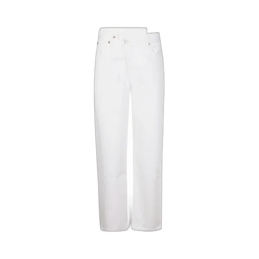 Criss-Cross Straight-Leg Jeans