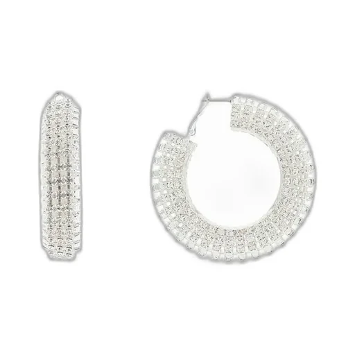Chunky Embellished Hoop Earrings
