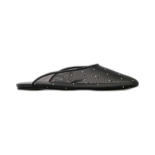 Embellished Mesh Flat Mules