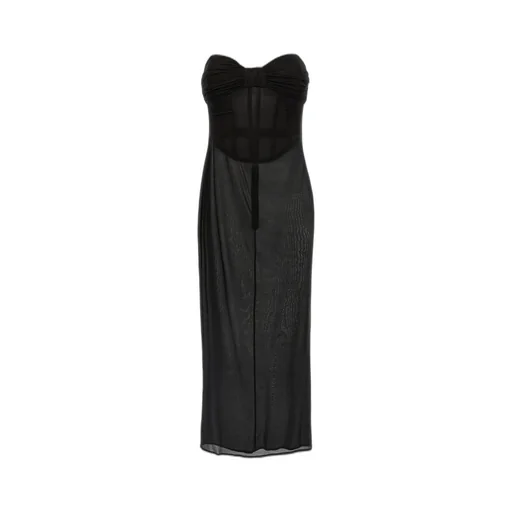 Strapless Bustier Midi Dress