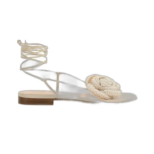 Wrap Around Flat Flower Sandals