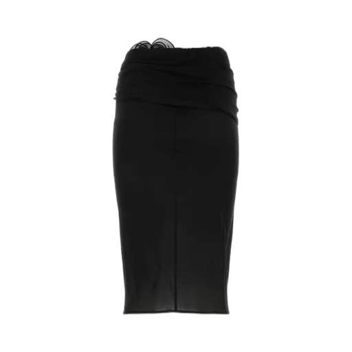 Floral-Appliqué Straight Hem Pencil Skirt