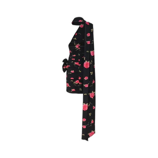 Rose-Print Stretch Mini Dress