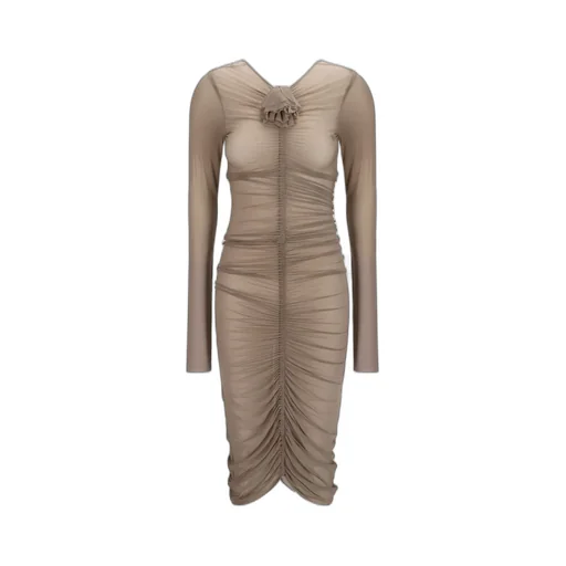 Gathered Jersey Midi Dress