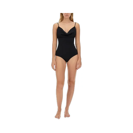 Draped Scoop Neck Swimsuit