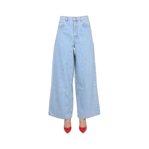 Logo Patch Wide Leg Jeans