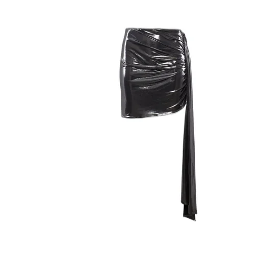 Asymmetric Ruched Mini Skirt