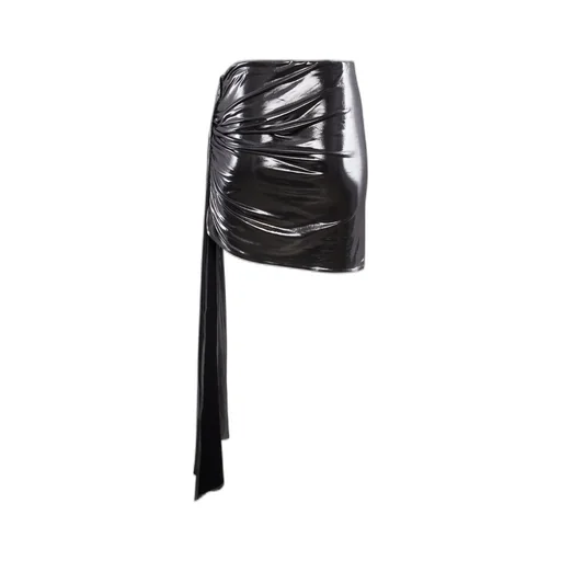 Asymmetric Ruched Mini Skirt