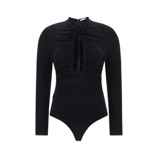 Gathered High-Neck Bodysuit