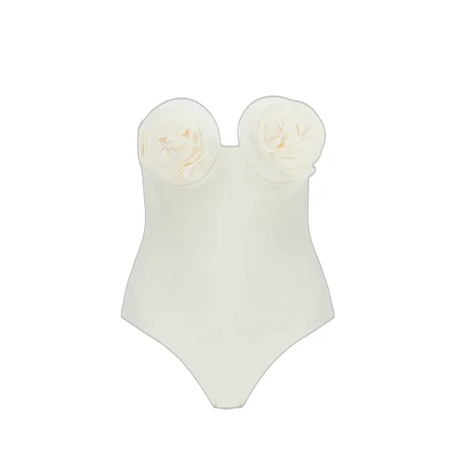 3D Flower Retro Bustier Swimsuit