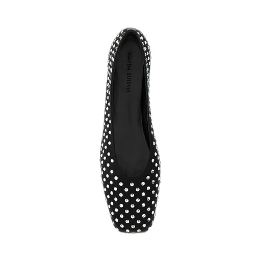 Embellished Satin Ballet Flats