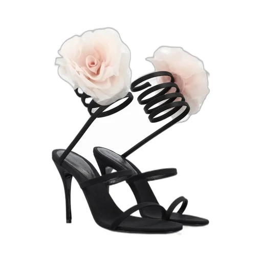 Floral Patch Ankle Strap Sandals